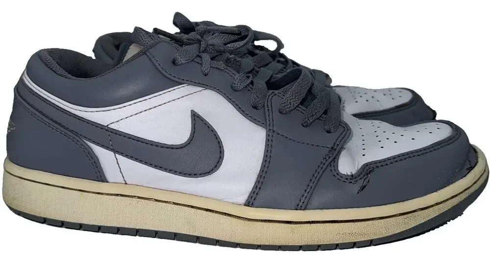 Nike Air Jordan 1 Low Vintage Grey White 553558-053 Men’s Size 11 Shoes
